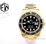 EW Factory v2 Version Rolex Submariner date 904l Yellow Gold Black Dial Watch 40mm